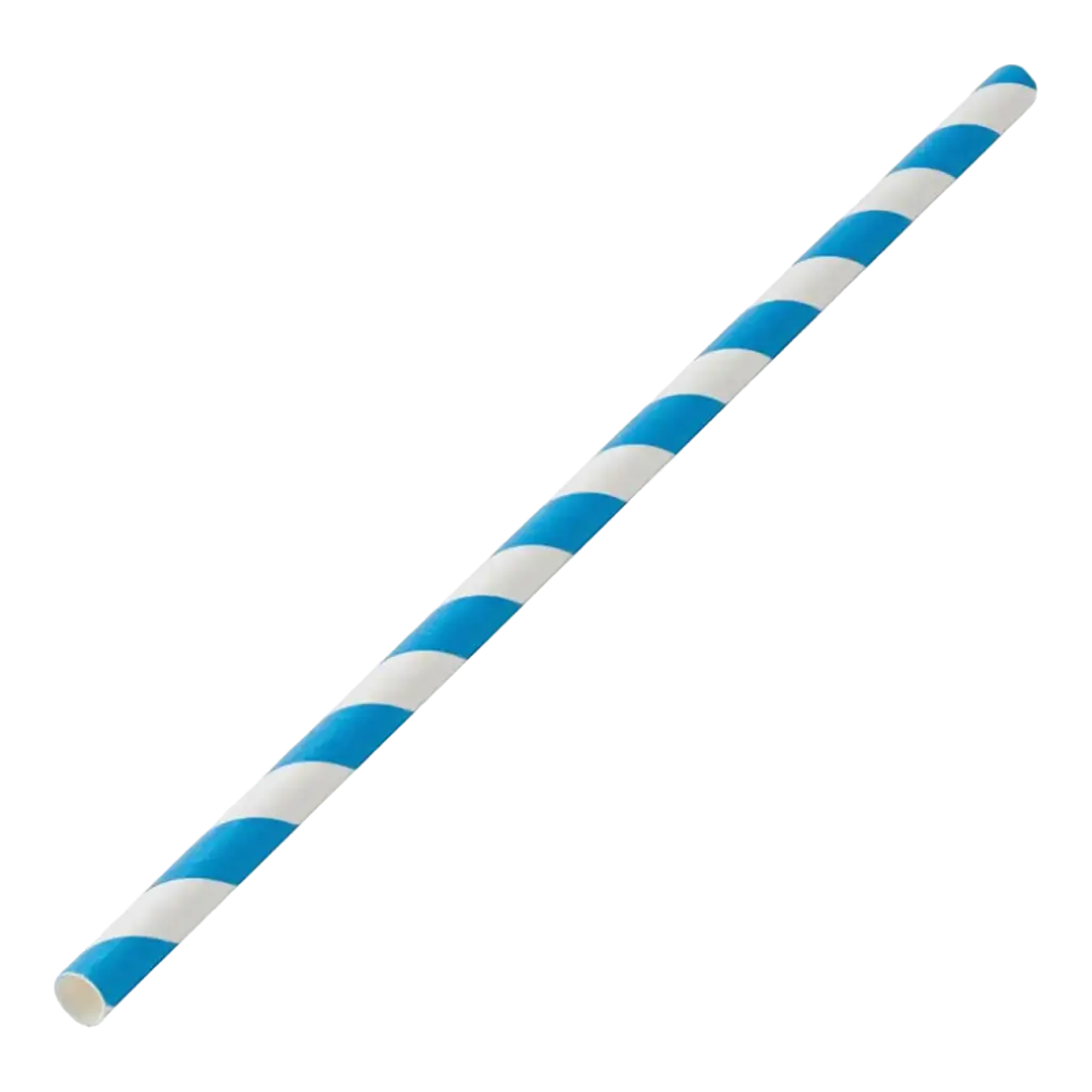 Strohpapier blau gestreift 20cm /ø6mm (250 Stk.)