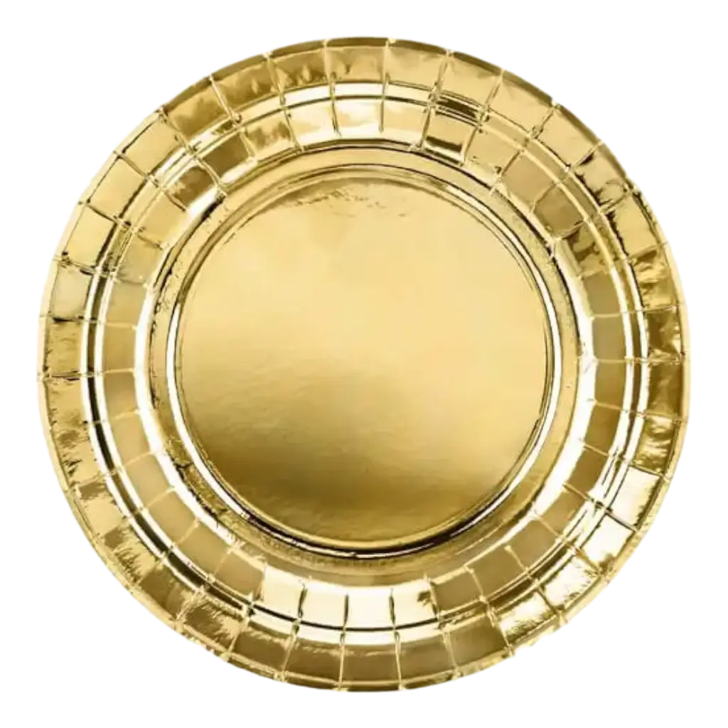 Goldener runder Pappteller ø18cm (6er-Satz)