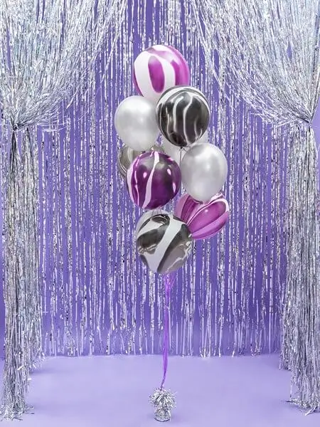 10er-Set Metallic-Silberballons