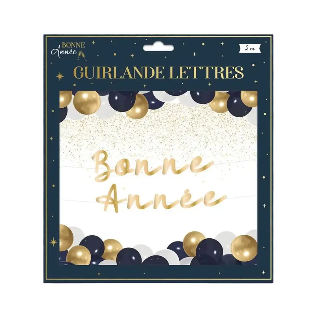 Buchstabengirlande Gold "Gutes Neues Jahr" 2 Meter