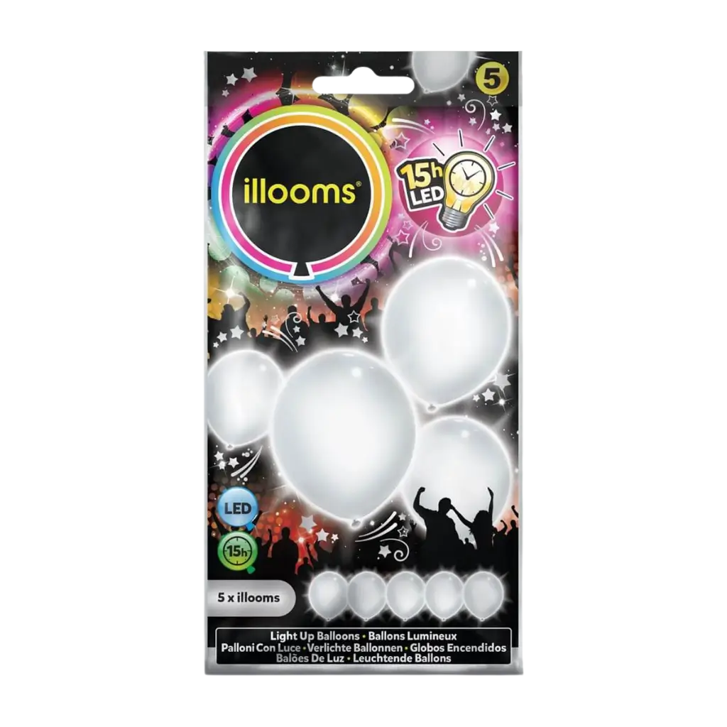 Illooms® LED-Luftballons aus Latex - Weiß