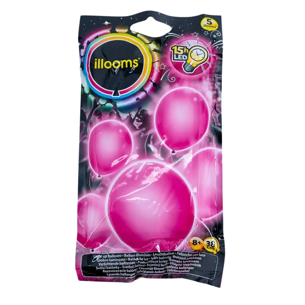 Illooms® LED-Luftballons aus Latex - Rosa