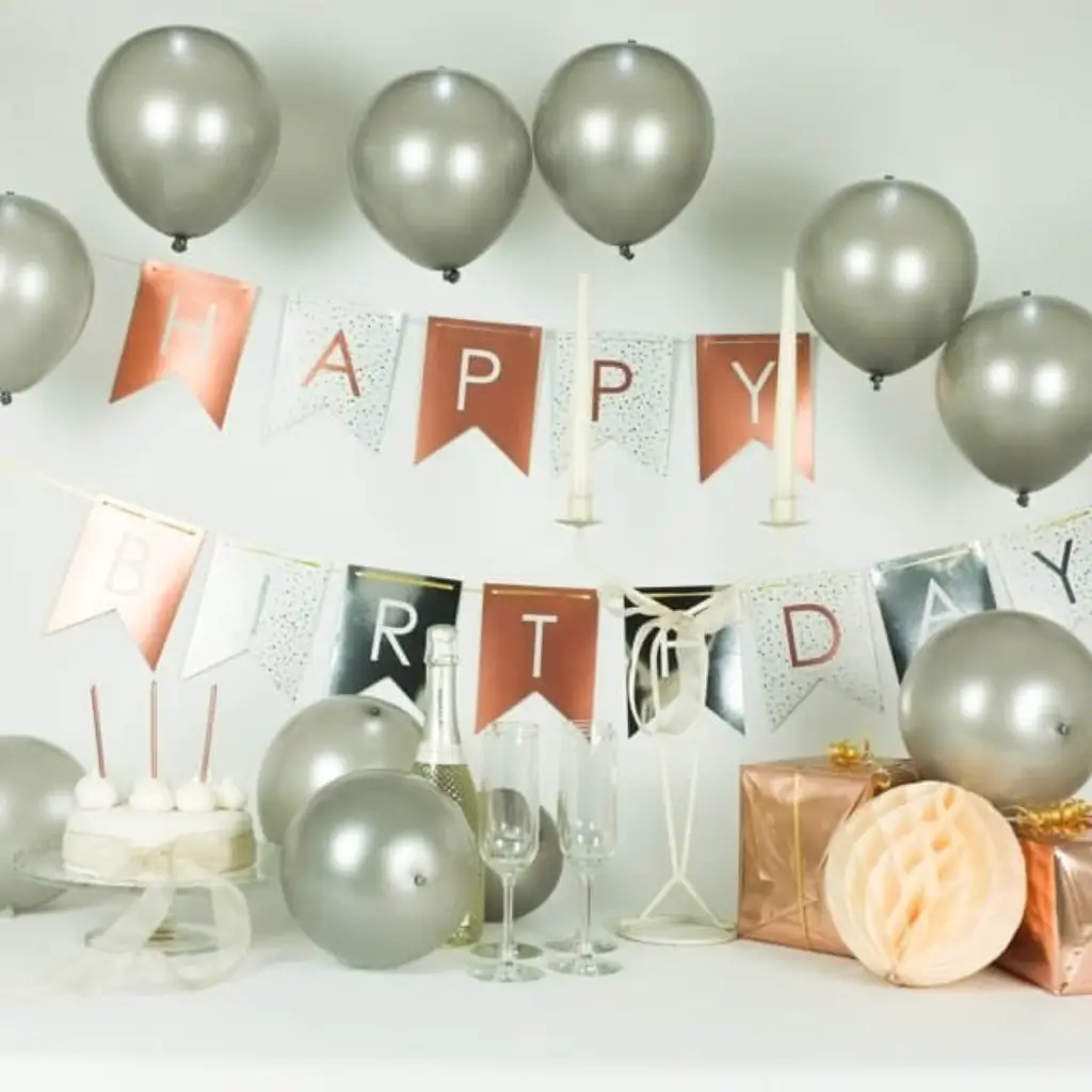 Illooms® LED-Luftballons aus Latex - Silber