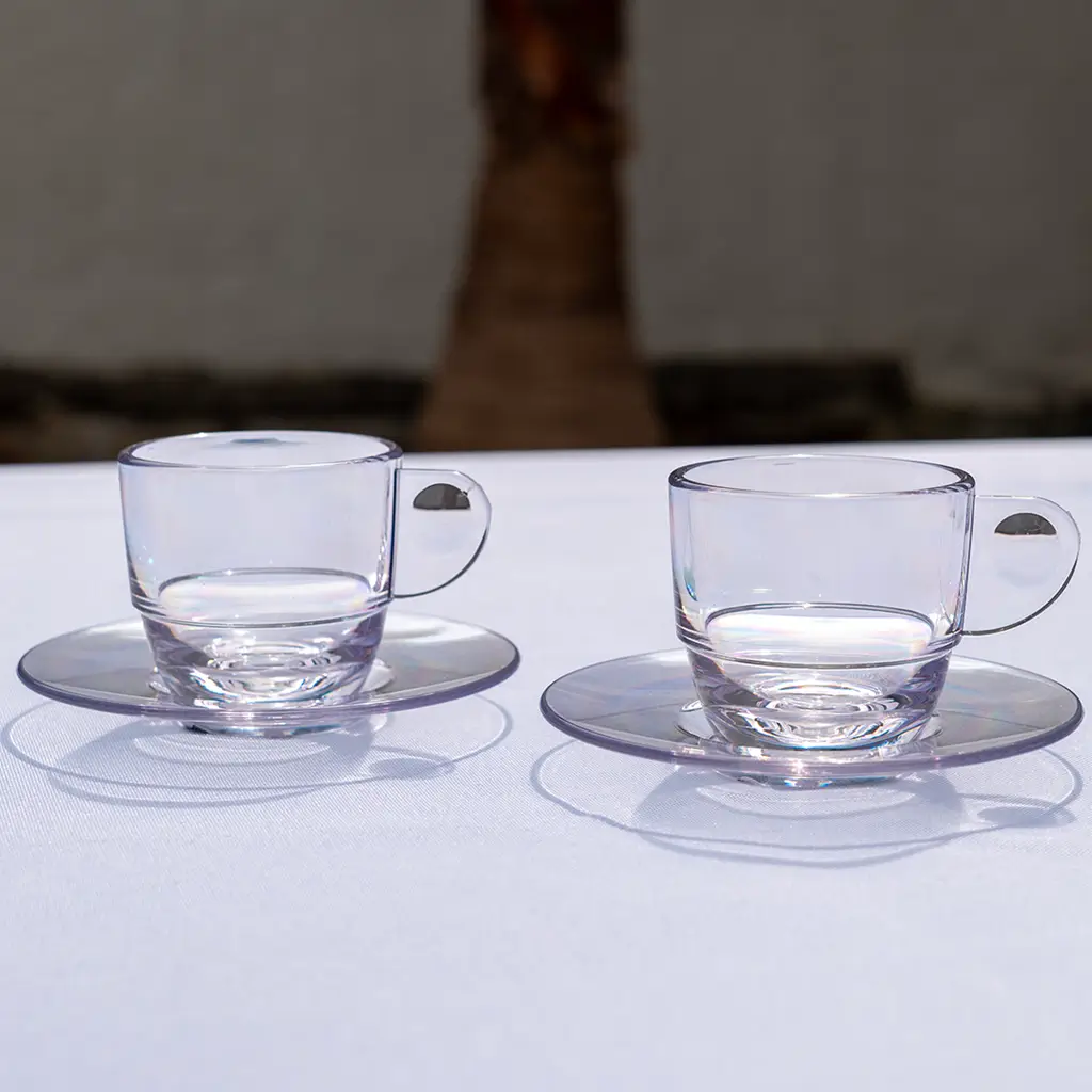 Transparente Kaffeetasse 8cl - 6er-Set