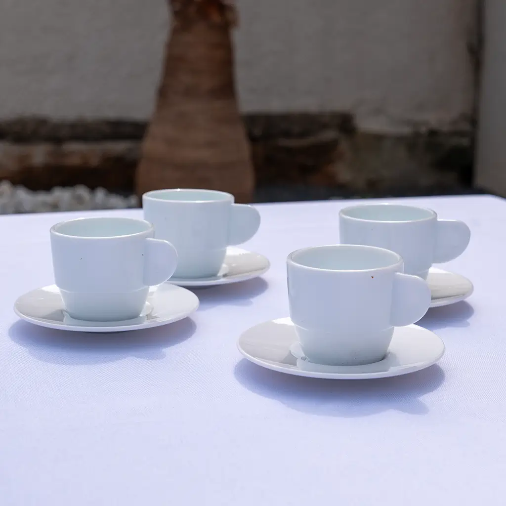 Weiße Kaffeetasse 8cl - 6er-Set