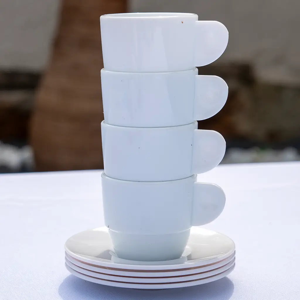 Weiße Kaffeetasse 8cl - 6er-Set