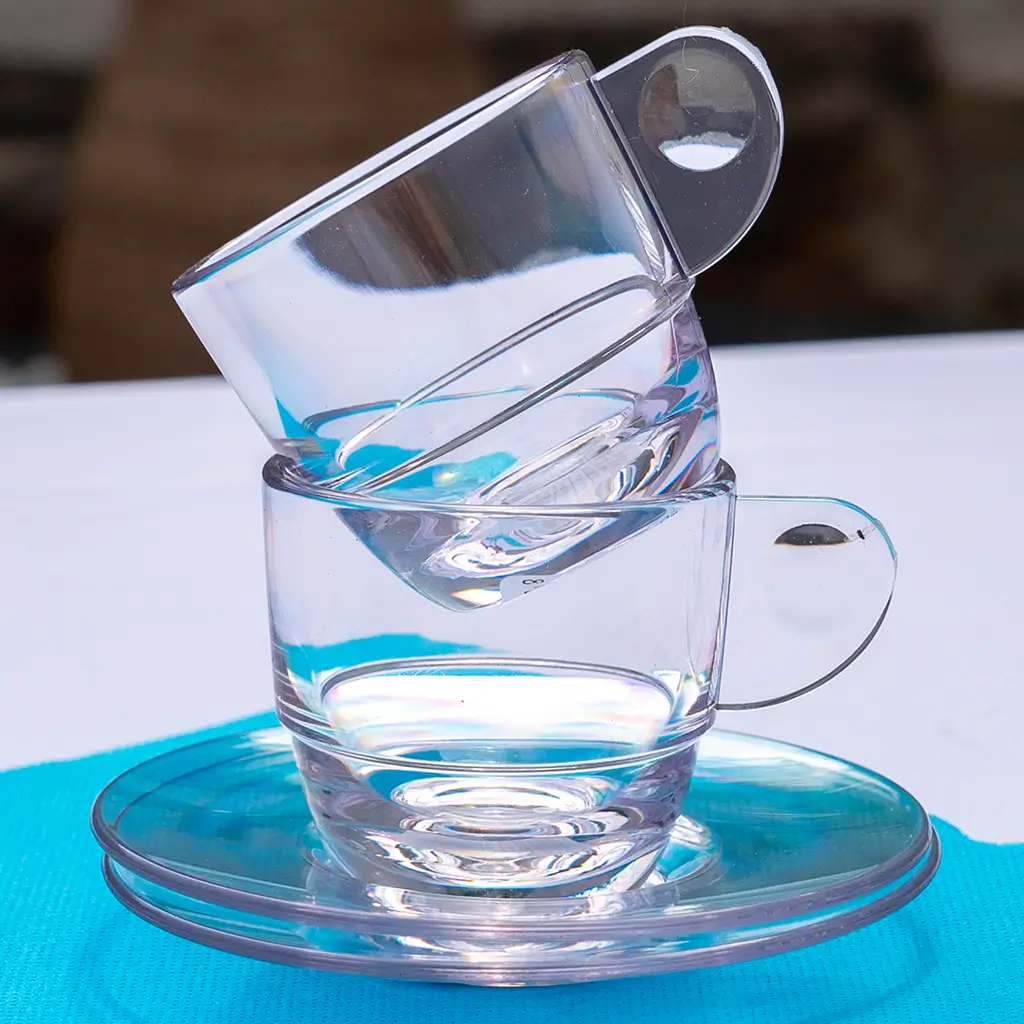 Transparente Kaffeeuntertasse ø 10,5cm - 6er-Set