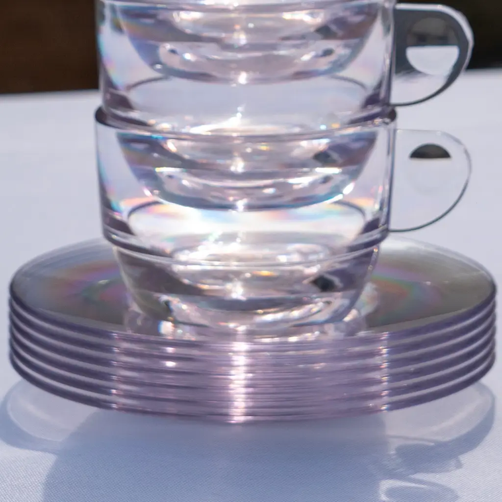 Transparente Kaffeeuntertasse ø 10,5cm - 6er-Set