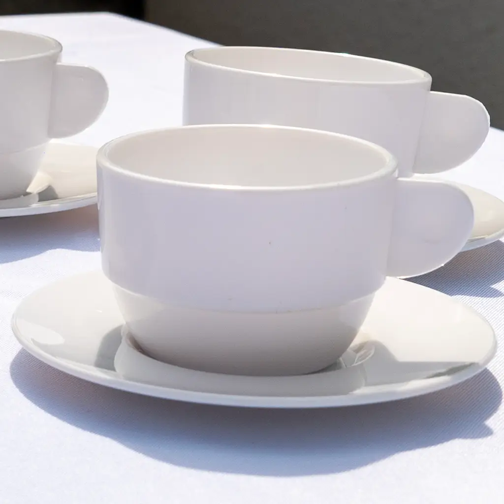 Doppelte Espresso-Untertasse Weiß ø 13cm - 6er-Set