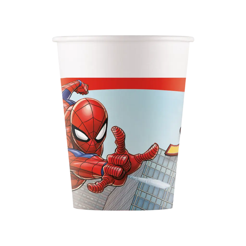 Pappbecher Spiderman - 25cl - Satz von 8