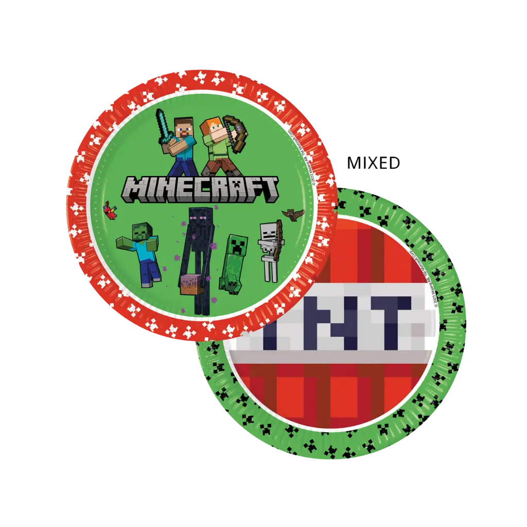 Pappteller Minecraft ø23cm - 8er-Set